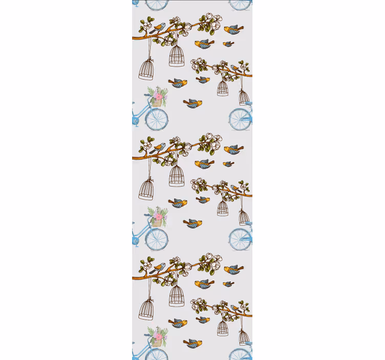 Papel de parede pássaros projeto de pássaro de bicicleta - TenStickers