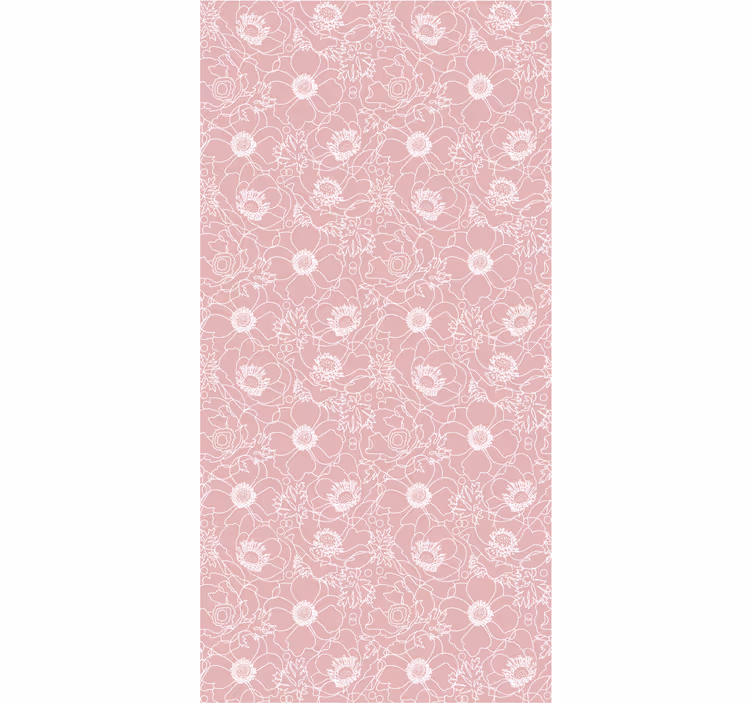 papel de parede flores motivo de contorno floral - TenStickers