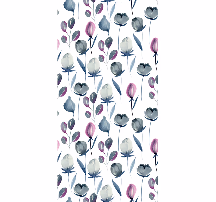 papel de parede flores florais em aquarela - TenStickers
