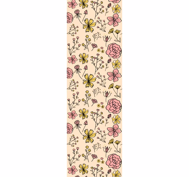 papel de parede flores desenho botânico floral - TenStickers