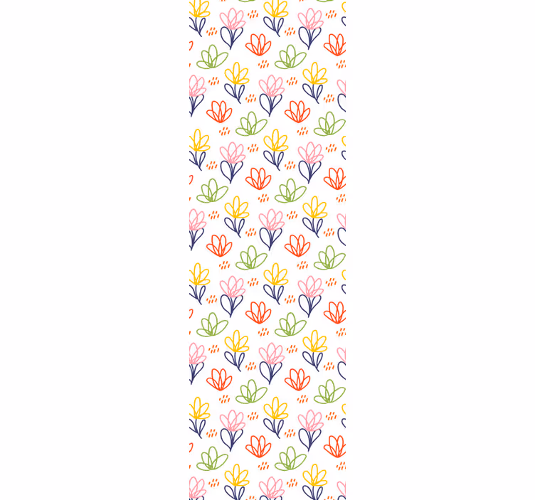 papel de parede flores padrão floral doodle - TenStickers