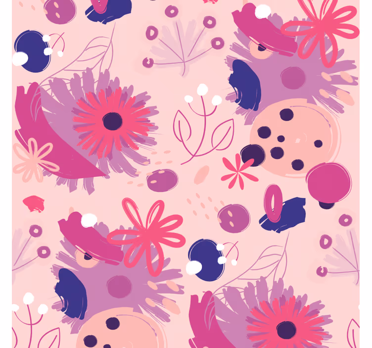 papel de parede flores design de matriz floral - TenStickers