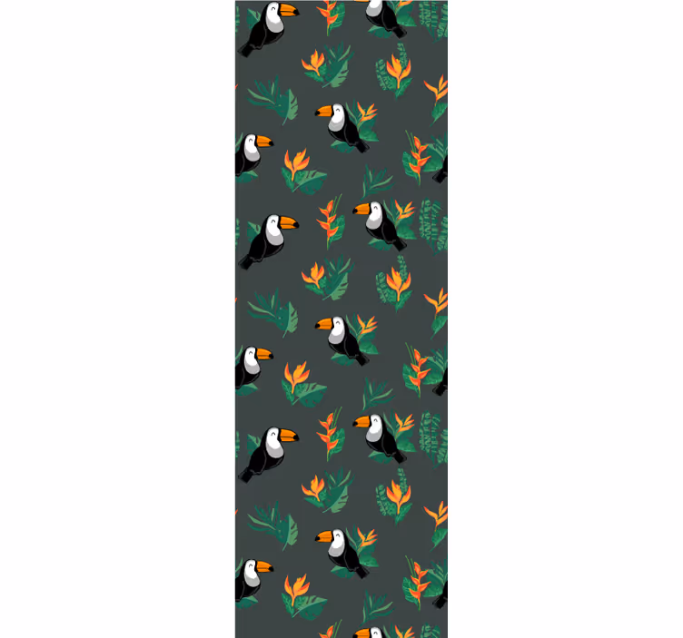 Papel de parede pássaros padrão de tucano - TenStickers