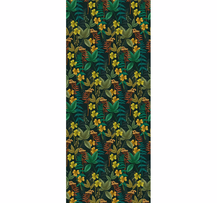 Papel de parede natureza padrão listrado botânico - TenStickers