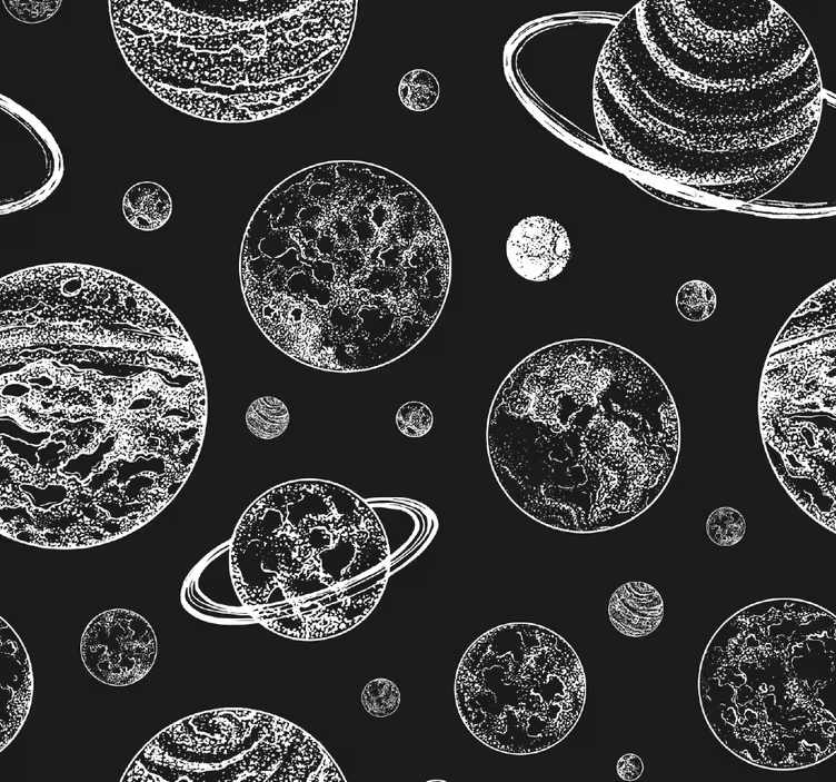 papel de parede estrelas Espaço preto e branco - TenStickers