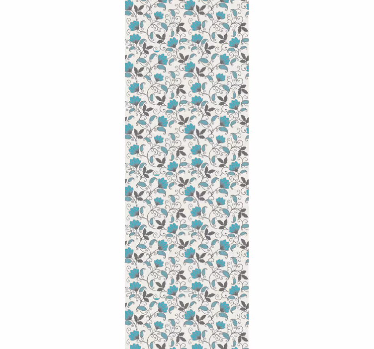 papel de parede floral inspiração em azulejos florais - TenStickers