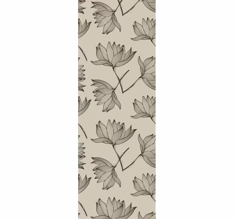 papel de parede flores delineado floral - TenStickers