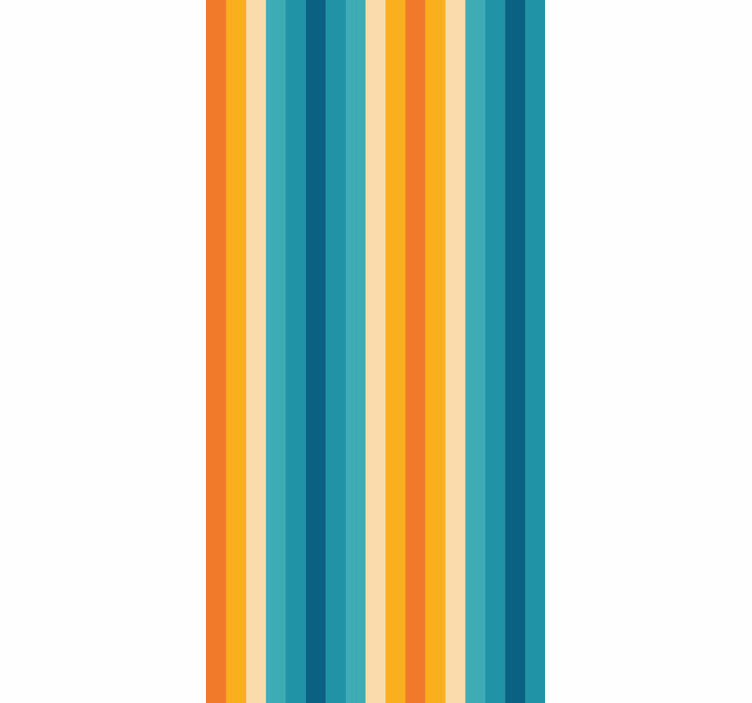 papel de parede vertical riscas azuis e amarelas retrô - TenStickers