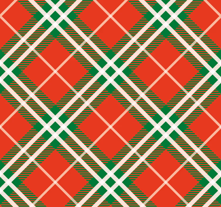 papel de parede clássico Tartan escocês vermelho e verde - TenStickers