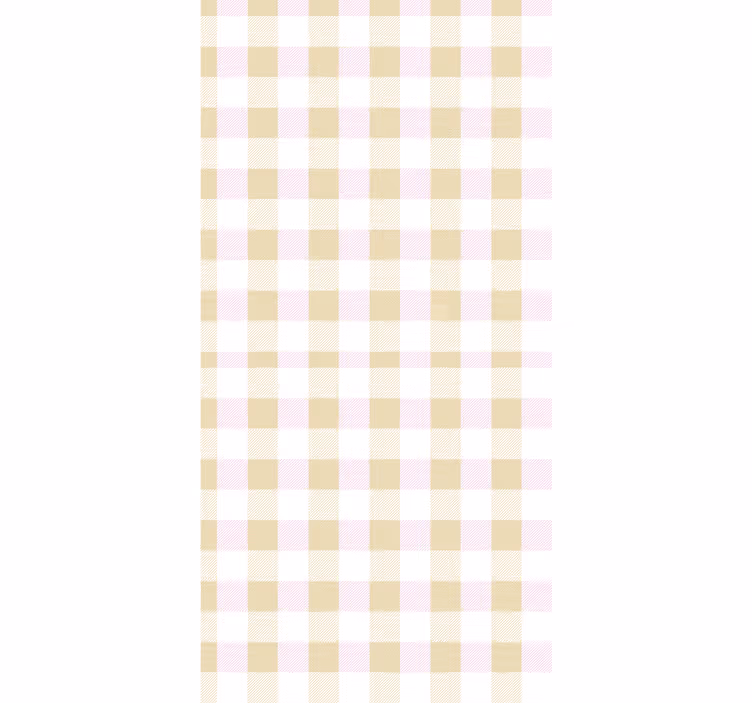 Papel de Parede listras Tartan rosa e dourado - TenStickers