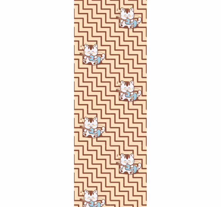 Papel de parede gatos motivo felino geométrico - TenStickers
