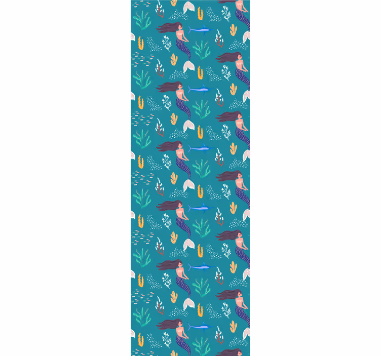 papel de parede infantil sereia debaixo d'água - TenStickers
