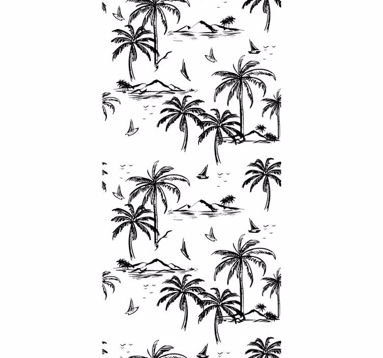 papel de parede selva cenário de ilha tropical - TenStickers