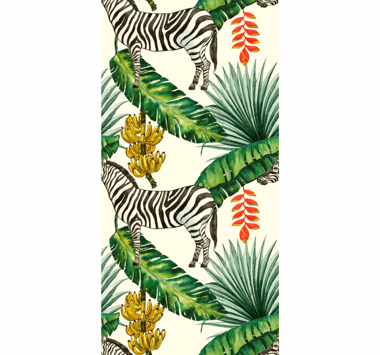 Papel de parede animais estampa de zebra tropical - TenStickers