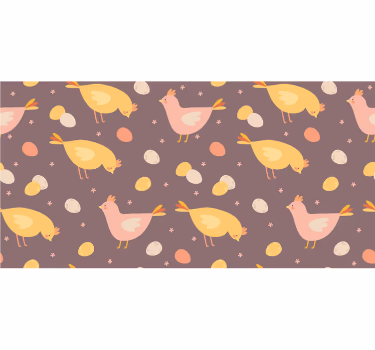 papel de parede animais padrão de galinhas brincalhonas - TenStickers