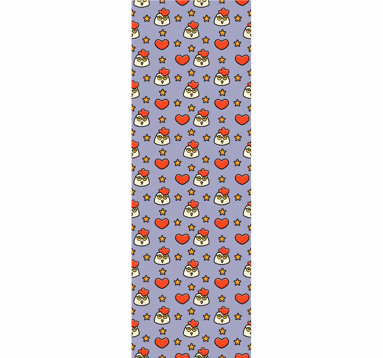 papel de parede animais padrão de frango de desenho animado - TenStickers