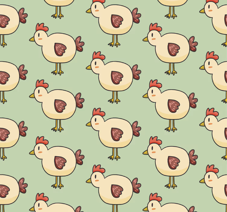 papel de parede animais padrão de frango - TenStickers