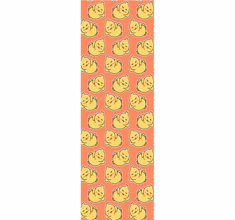Papel de parede gatos padrão de gato de desenho animado - TenStickers