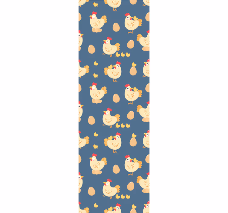 papel de parede para sala Padrão sem emenda de galinha e pintinho - TenStickers