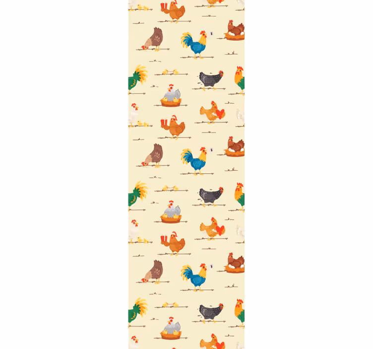 papel de parede animais galinhas em abundância - TenStickers
