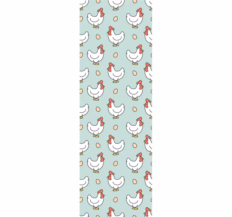 papel de parede animais padrão de galinha - TenStickers