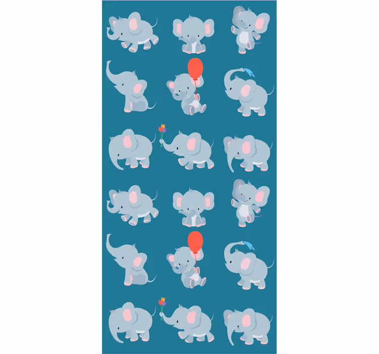 papel de parede quarto de bebé elefantes brincalhões - TenStickers