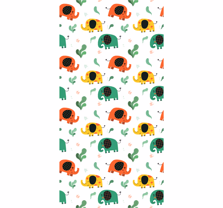 Papel de parede elefantes padrão de elefante brincalhão - TenStickers