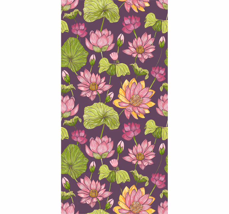 papel de parede flores padrão de flor botânica - TenStickers