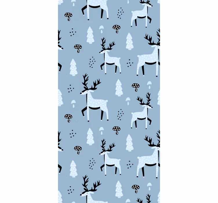 papel de parede animais design de padrão de rena - TenStickers