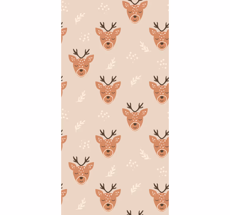 papel de parede animais padrão de rena - TenStickers