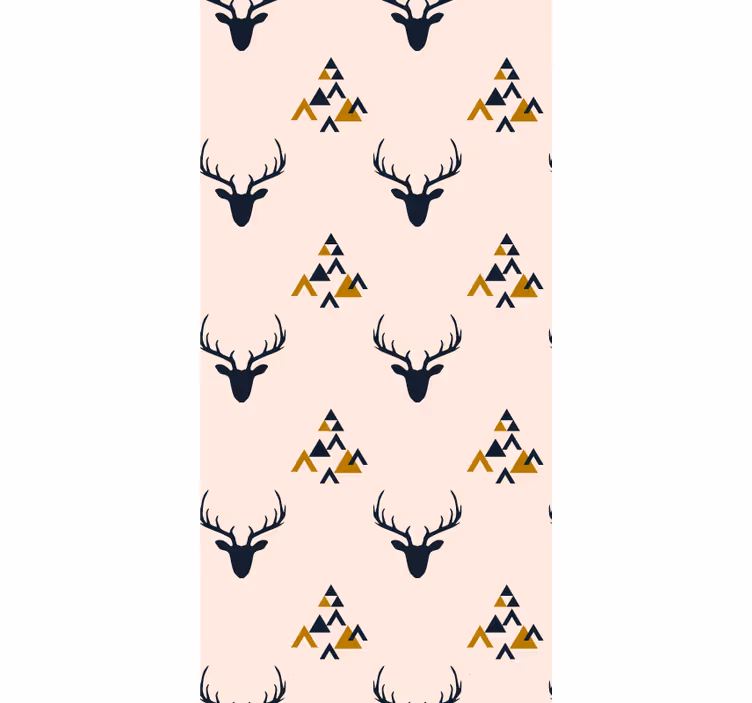 papel de parede animais padrão de silhueta de veado - TenStickers
