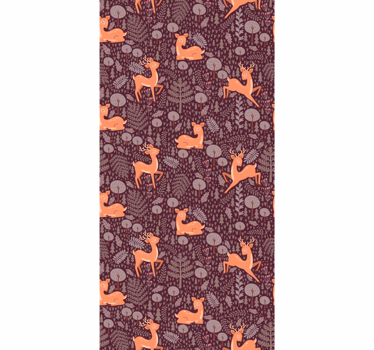papel de parede animais padrão de floresta fulvo - TenStickers