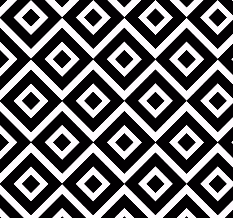 papel de parede quadrados Preto e branco geométrico - TenStickers