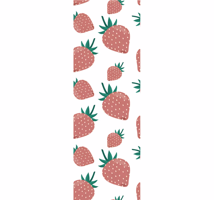 papel de parede para cozinha padrão de morango - TenStickers