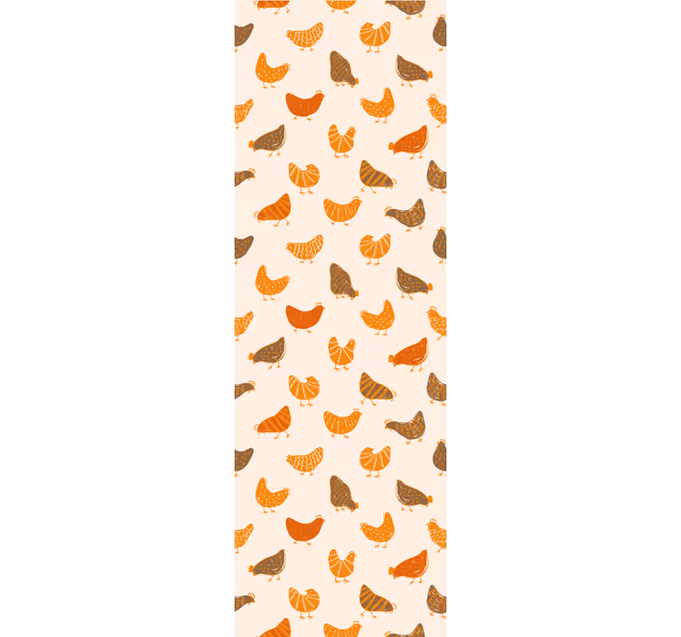 papel de parede animais encantador padrão de galinha - TenStickers