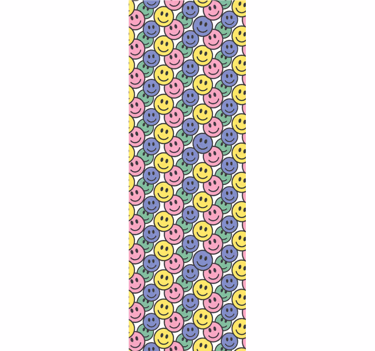 papel de parede artístico padrão sorridente - TenStickers