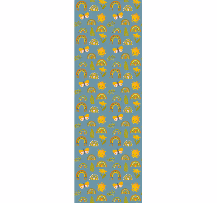 papel de parede borboletas padrões de natureza alegre - TenStickers