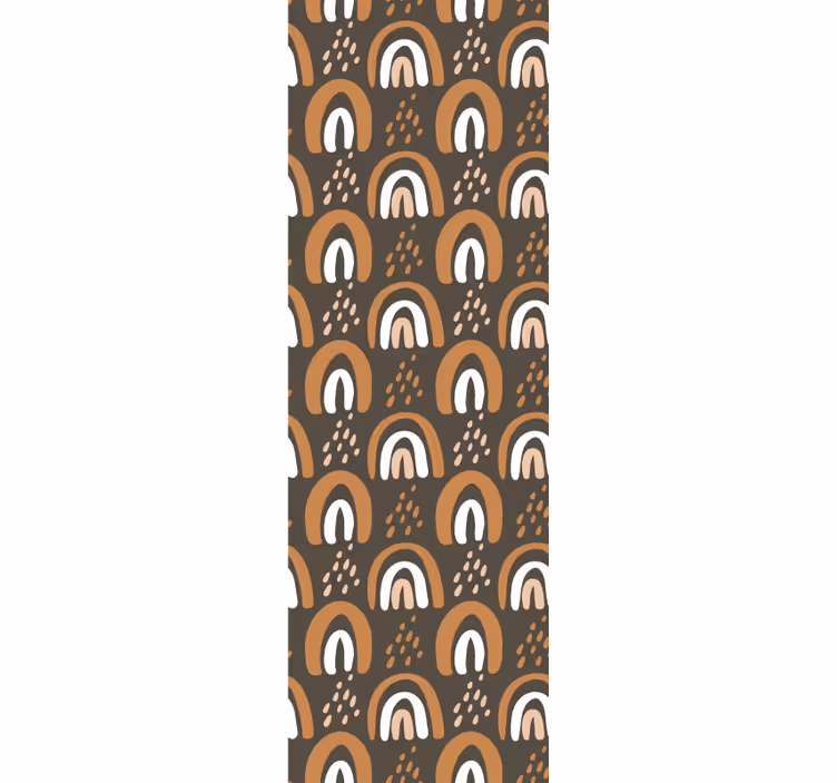 papel de parede infantil Padrão arco-íris com gotas e chuva - TenStickers