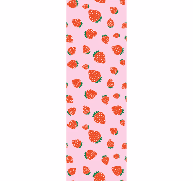 papel de parede para cozinha padrão de morango doce - TenStickers