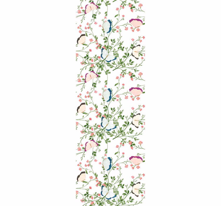 papel de parede floral borboleta botânica - TenStickers