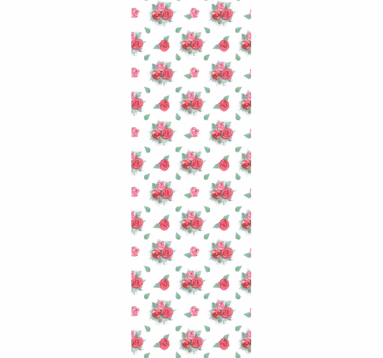papel de parede flores padrão de buquê de rosas - TenStickers