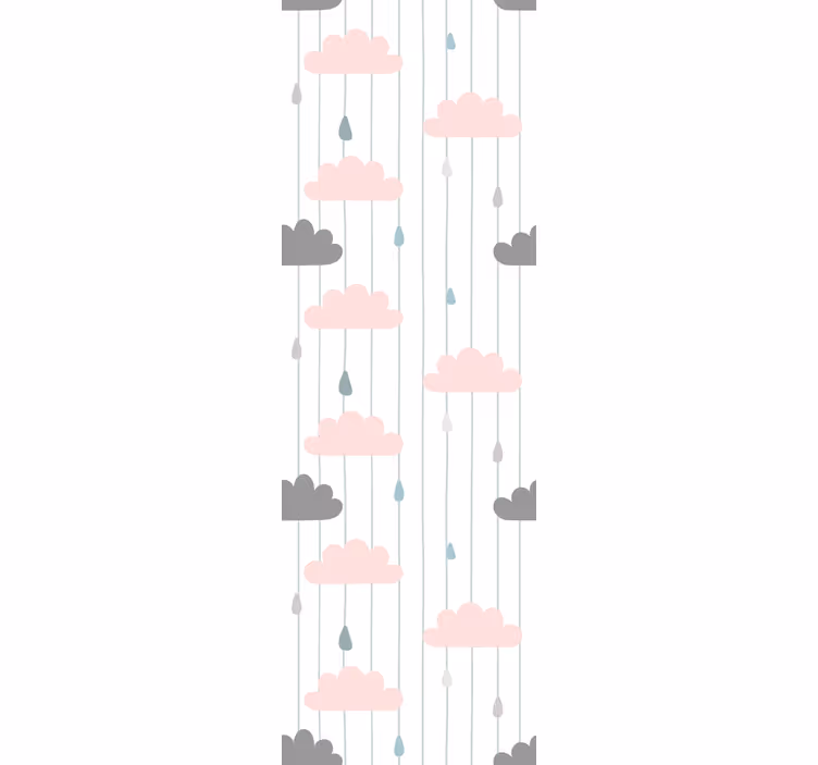 papel de parede para quarto Nuvens rosa e cinza - TenStickers