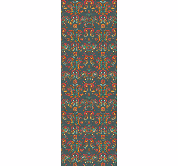 papel de parede para cozinha Padrão de galinhas estilo chinês - TenStickers