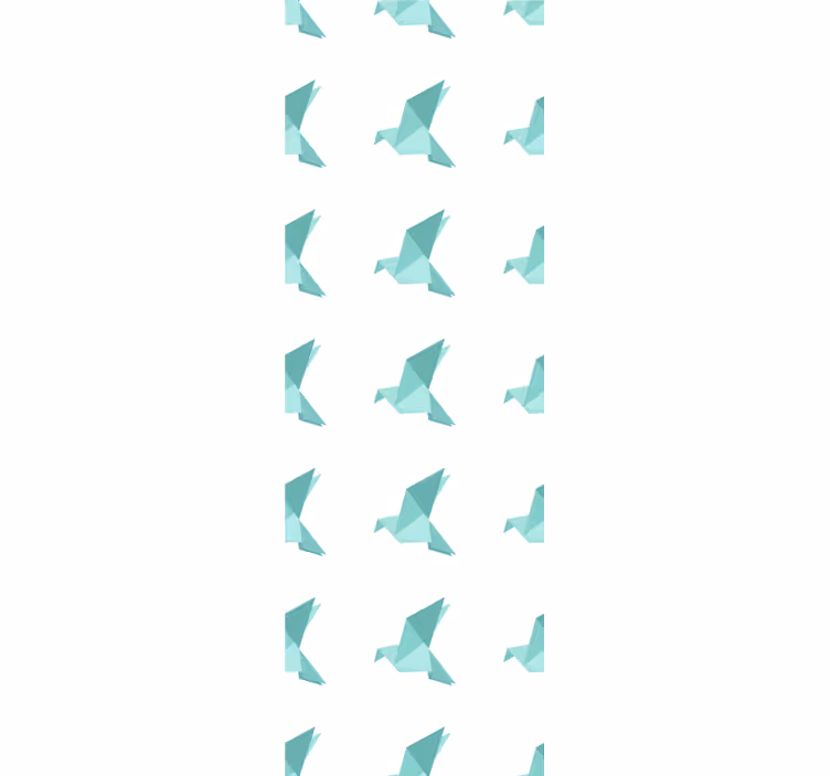 Papel de parede infantil com padrão de pássaros em origami - TenStickers