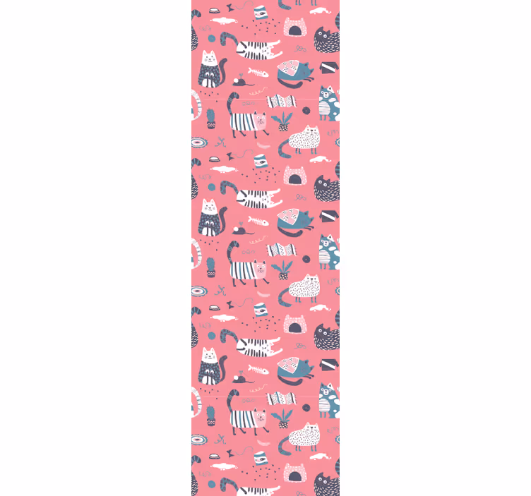 Papel de parede gatos ilustração de gatos brincalhões - TenStickers