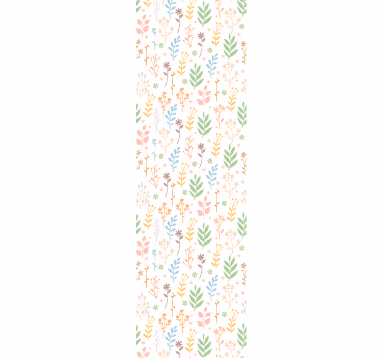 papel de parede flores detalhes florais e verdes - TenStickers