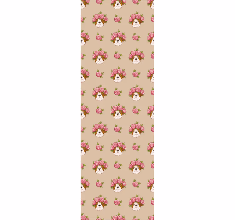Papel de parede cães motivo floral canino - TenStickers