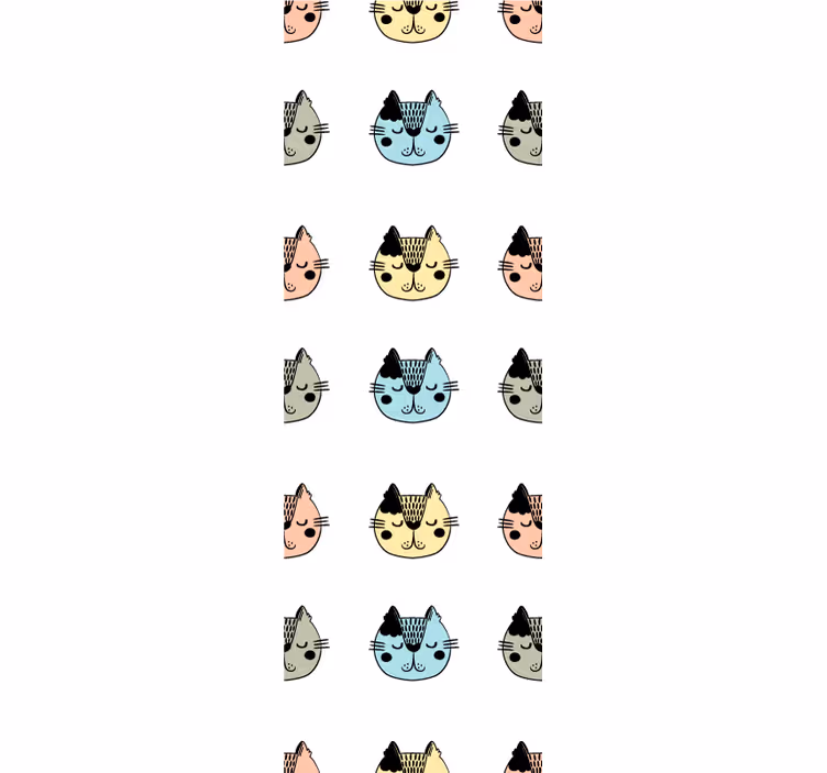 Papel de parede gatos rostos de felinos de desenhos animados - TenStickers