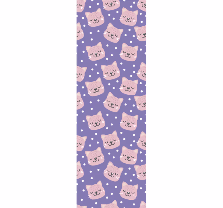 papel de parede quarto de bebé padrão de gato polca - TenStickers