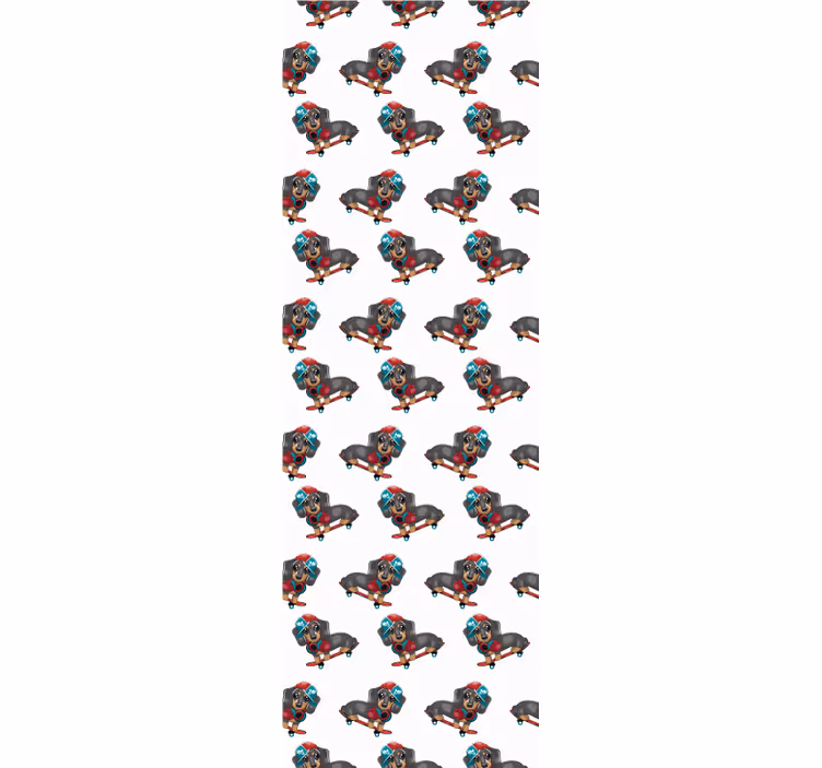 Papel de parede cães skate canino - TenStickers